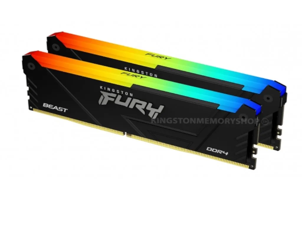 Kingston Memorija KINGSTON 16GB(2x8GB)/DIMM/DDR4/3200GHz/CL16/FURY Beast RGB Slika 1